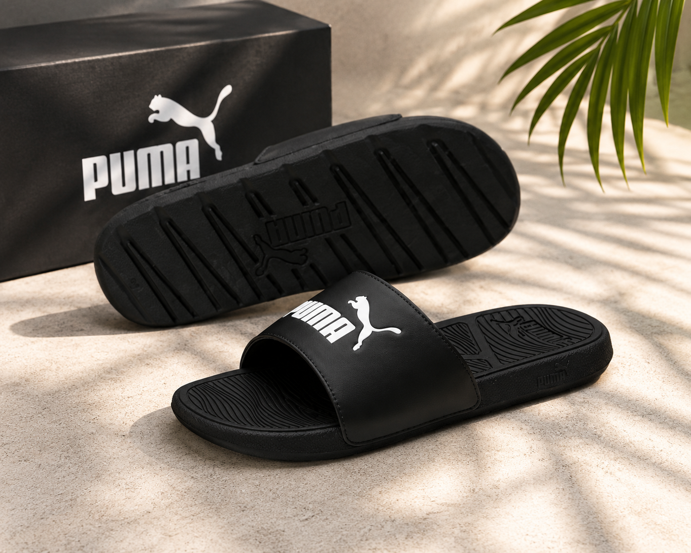Y205D PUMA SLIDE - WHITE/BLACK