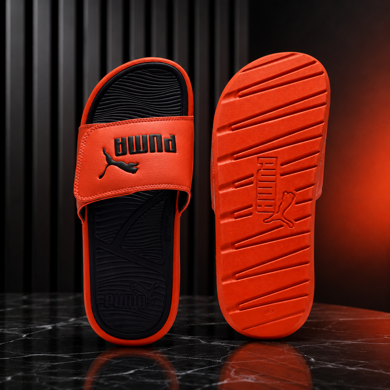 Y205G PUMA ADJUSTABLE SLIDE - RED FIRE NEW NAVY