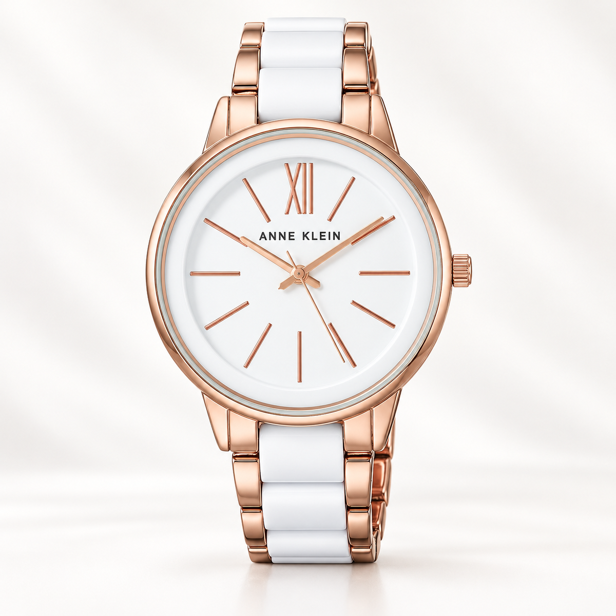 Y204J ANNE KLEIN WATCH - WHITE/ROSEGOLD