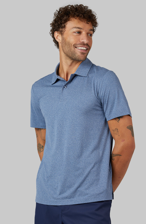 Y801B-1 32DEGREES COOL MEN POLO - ACADEMY BLUE HEATHER