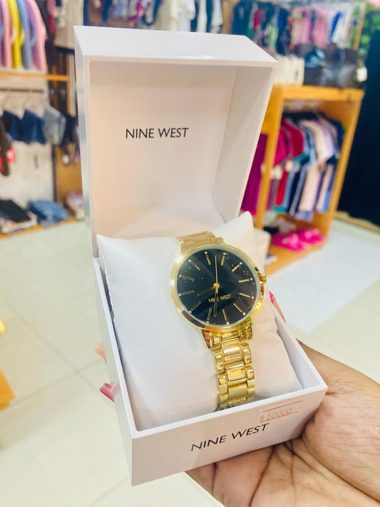 NINE WEST WOMEN WATCH - GOLD AND BLACK
