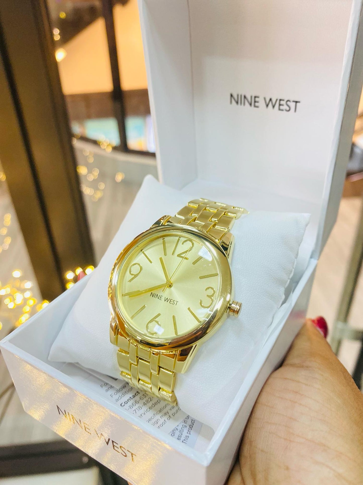 Y116A - NINE WEST - BROAD GOLD BAND WATCH - 15 DAYS WARRANTY