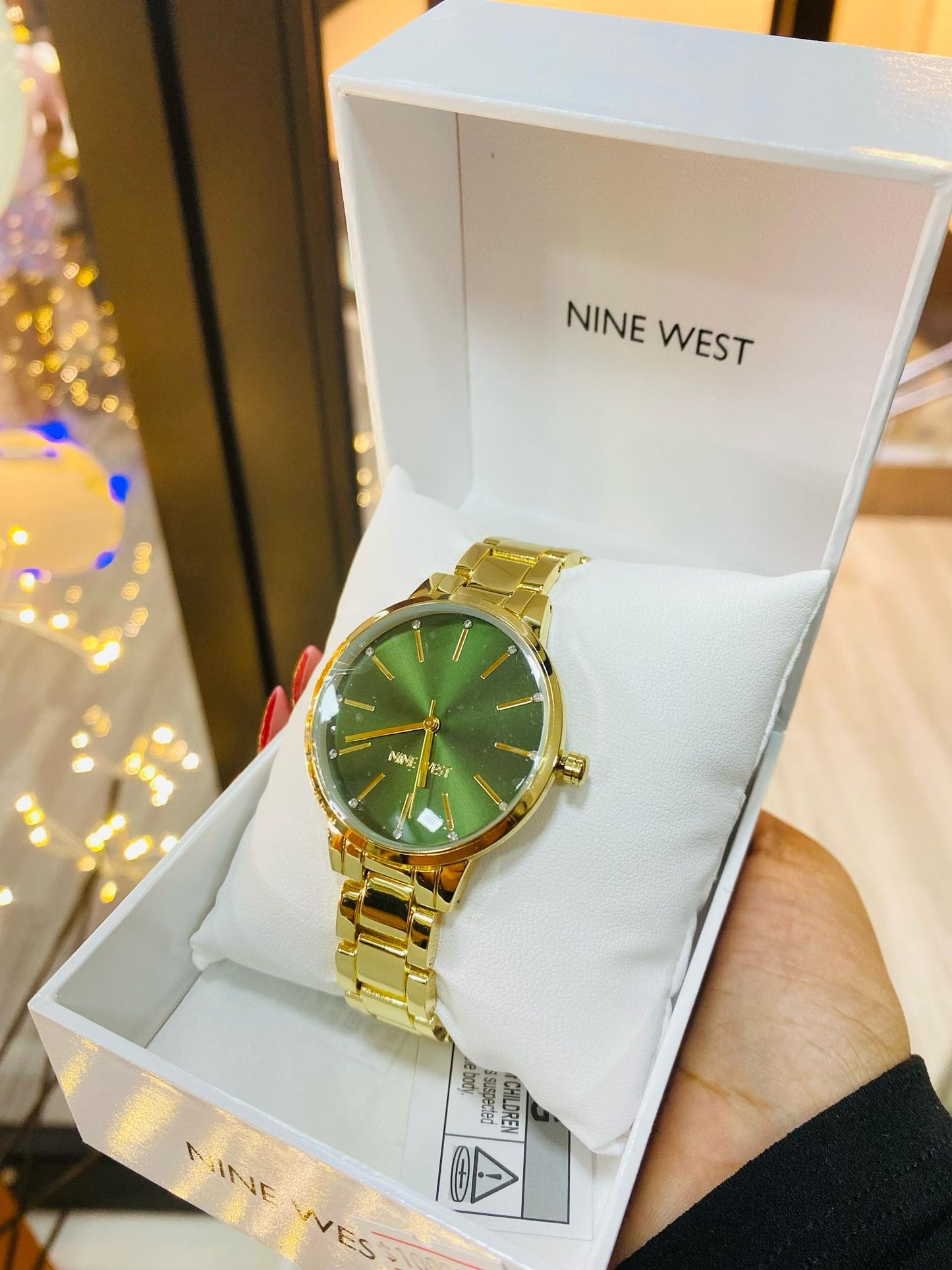 AA02B NINE WEST WATCH - GOLD/ GREEN - 15 DAYS WARRANTY