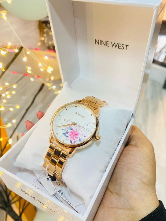 NINE WEST WOMEN WATCH - FLORAL ROSE GOLD