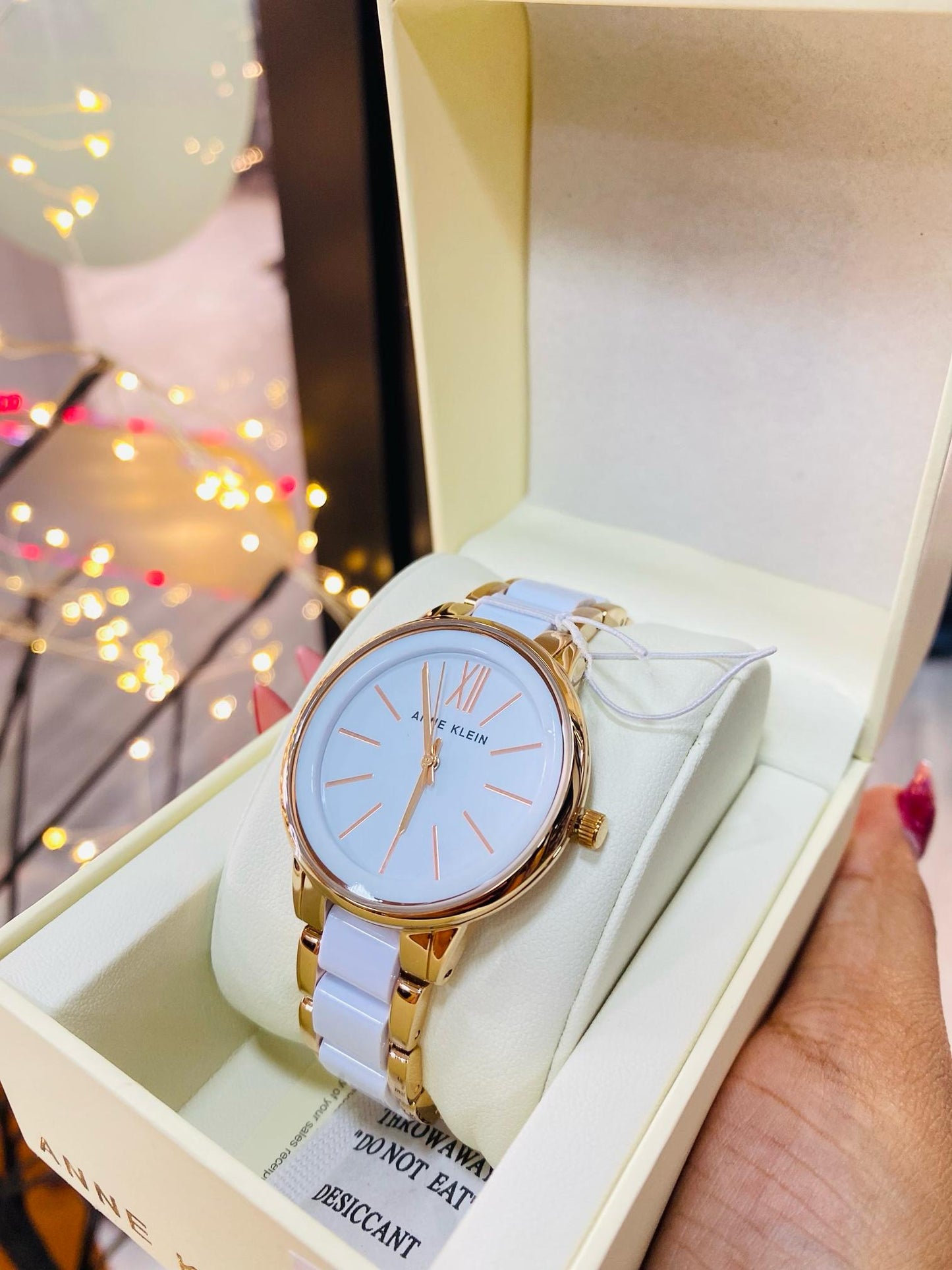 ANNE KLEIN WOMEN WATCH - WHITE WITH ROSE GOLD