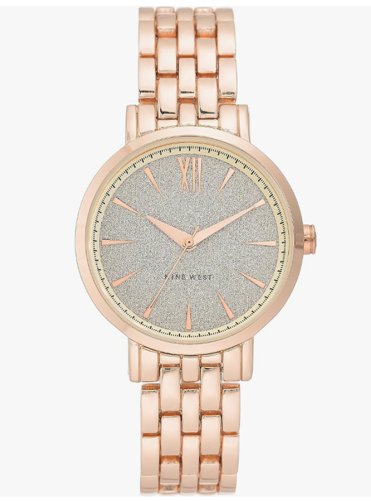 AA12B NINE WEST WATCH - GLITTER/ROSE GOLD - 15 DAYS WARRANTY