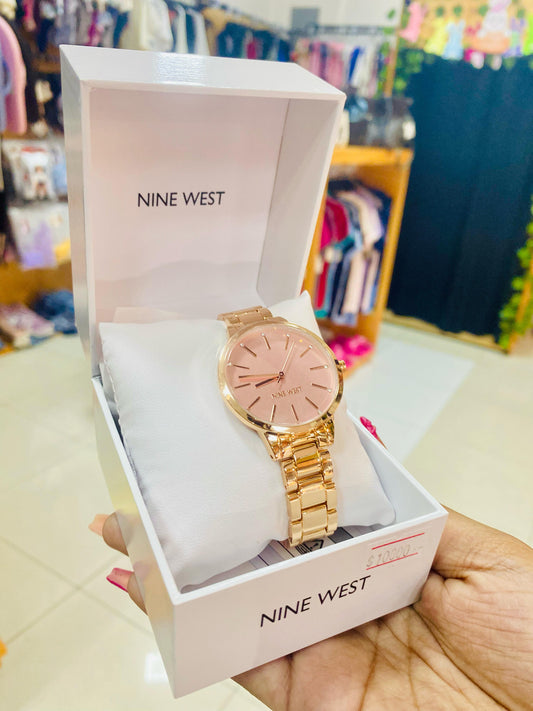 NINE WEST WOMEN WATCH - ROSE GOLD AND PINK