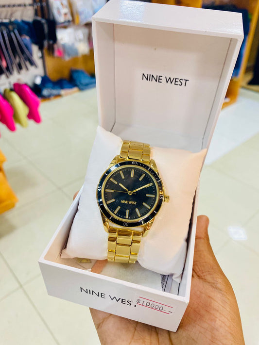 NINE WEST WOMEN WATCH - GOLD AND BLACK